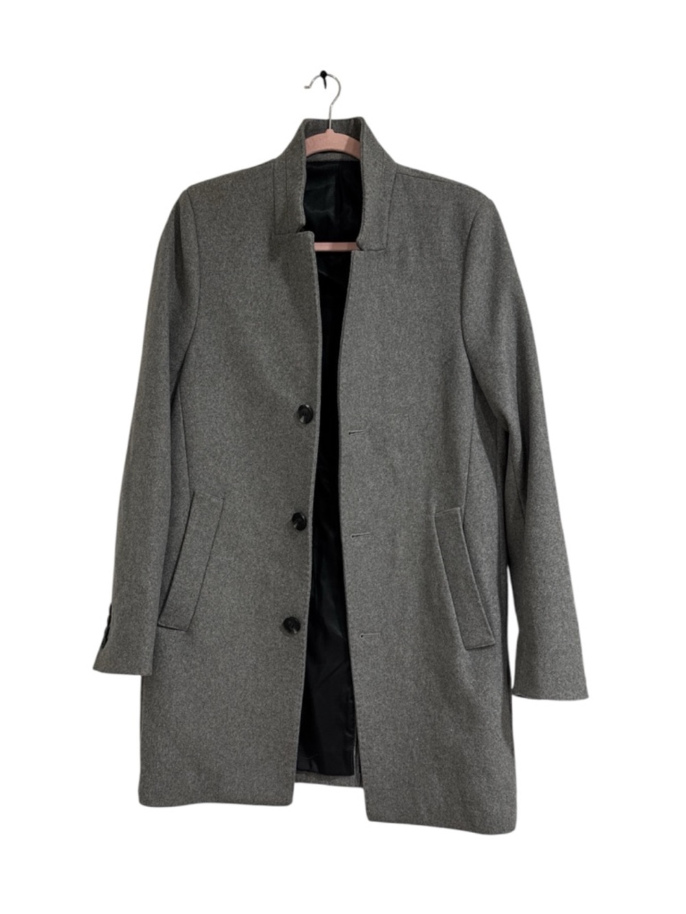 H&M Classic Grey Wool Blend Overcoat EUC